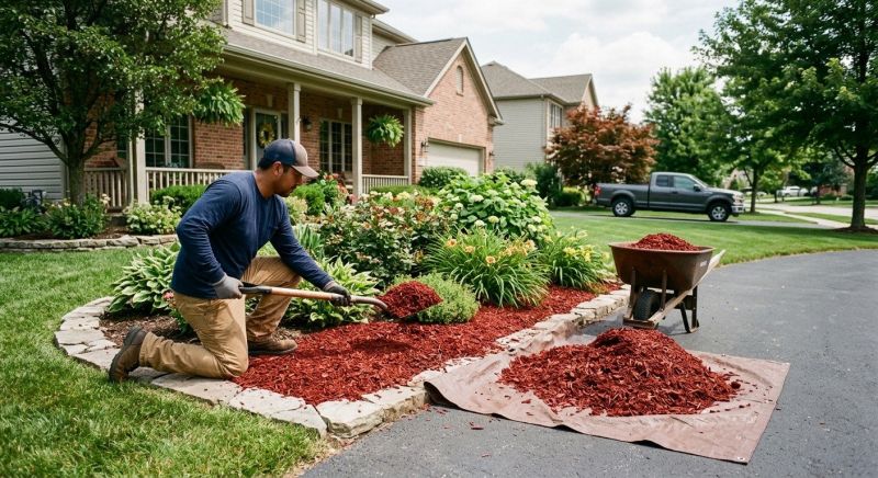 Cedar Mulch Installation in Ventura County, CA